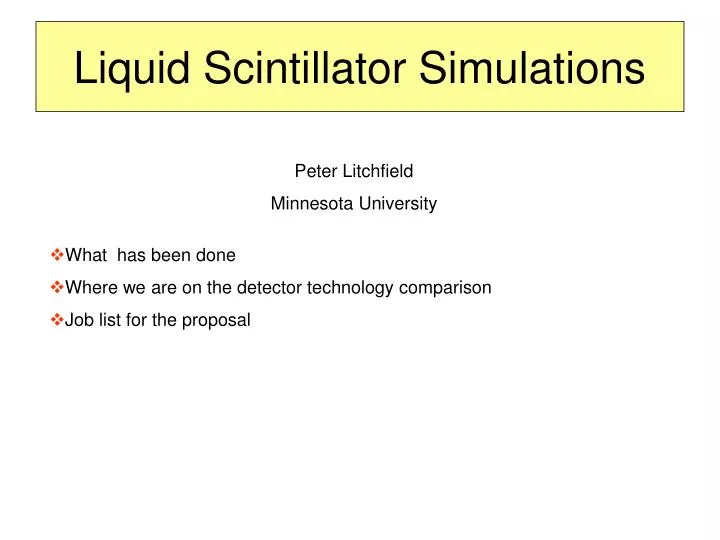 liquid scintillator simulations