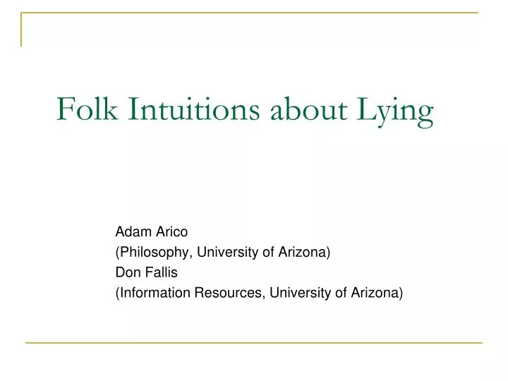 folk intuitions about lying