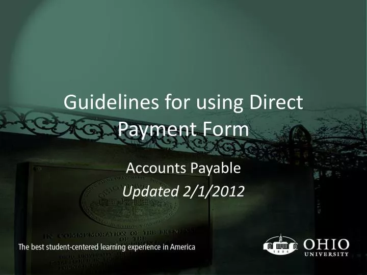 guidelines for using direct payment form