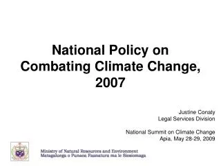 National Policy on Combating Climate Change, 2007