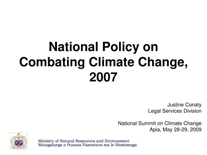 national policy on combating climate change 2007