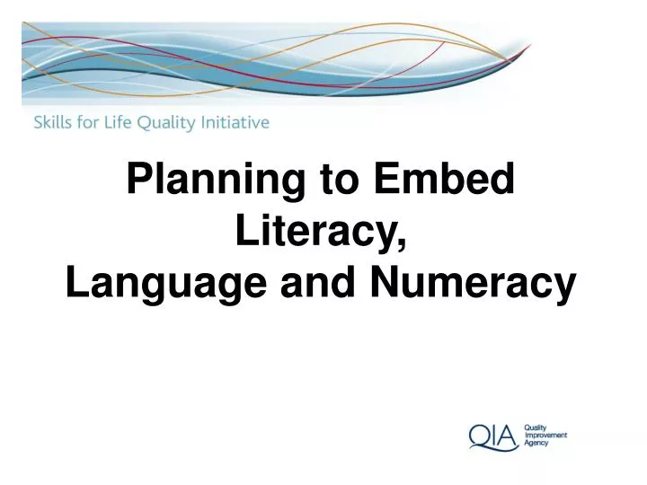 planning to embed literacy language and numeracy