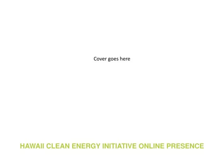 hawaii clean energy initiative online presence