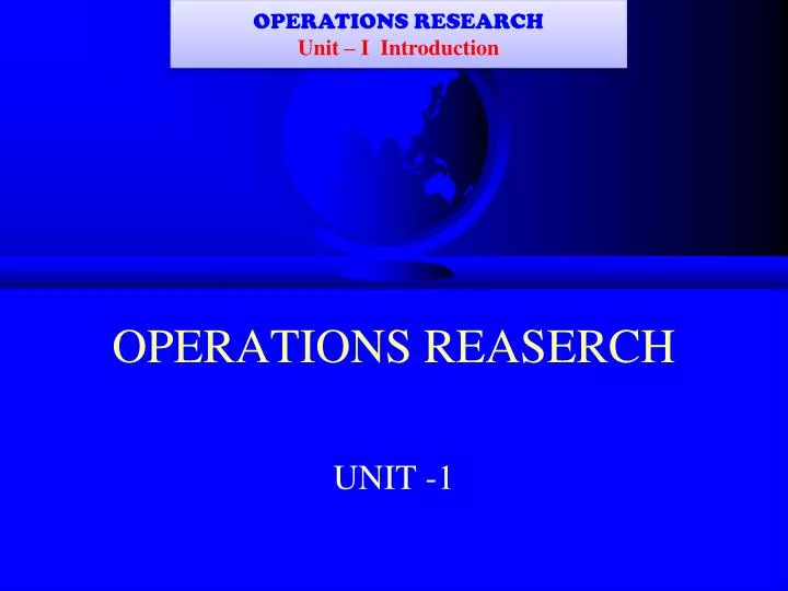 operations reaserch