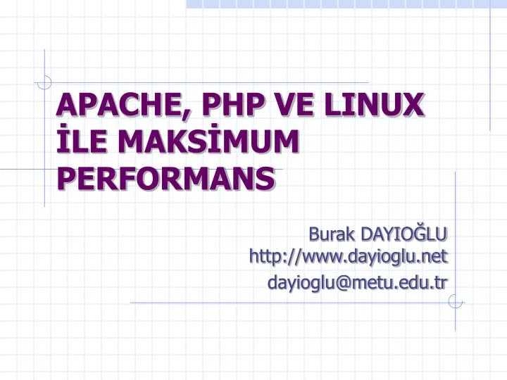 apache php ve linux le maks mum performans