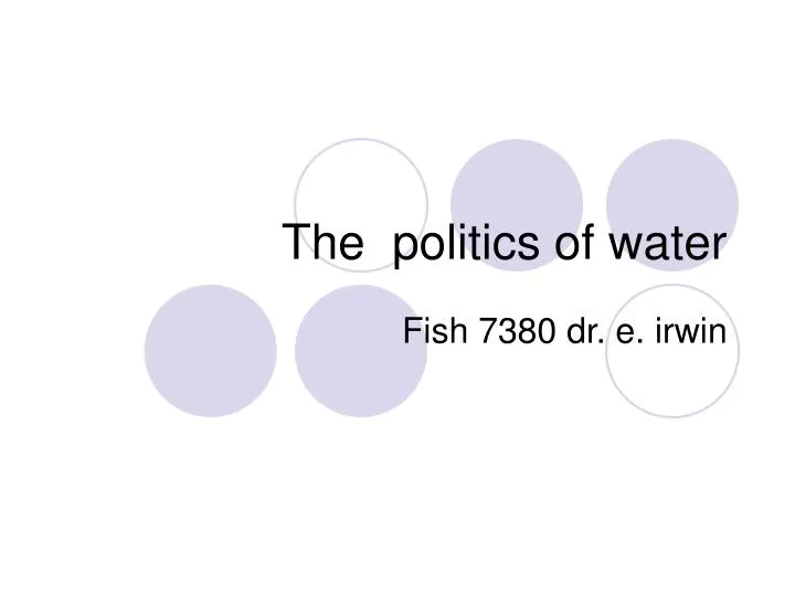 the politics of water