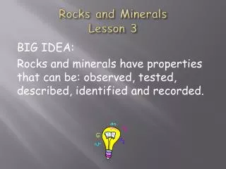 Rocks and Minerals Lesson 3
