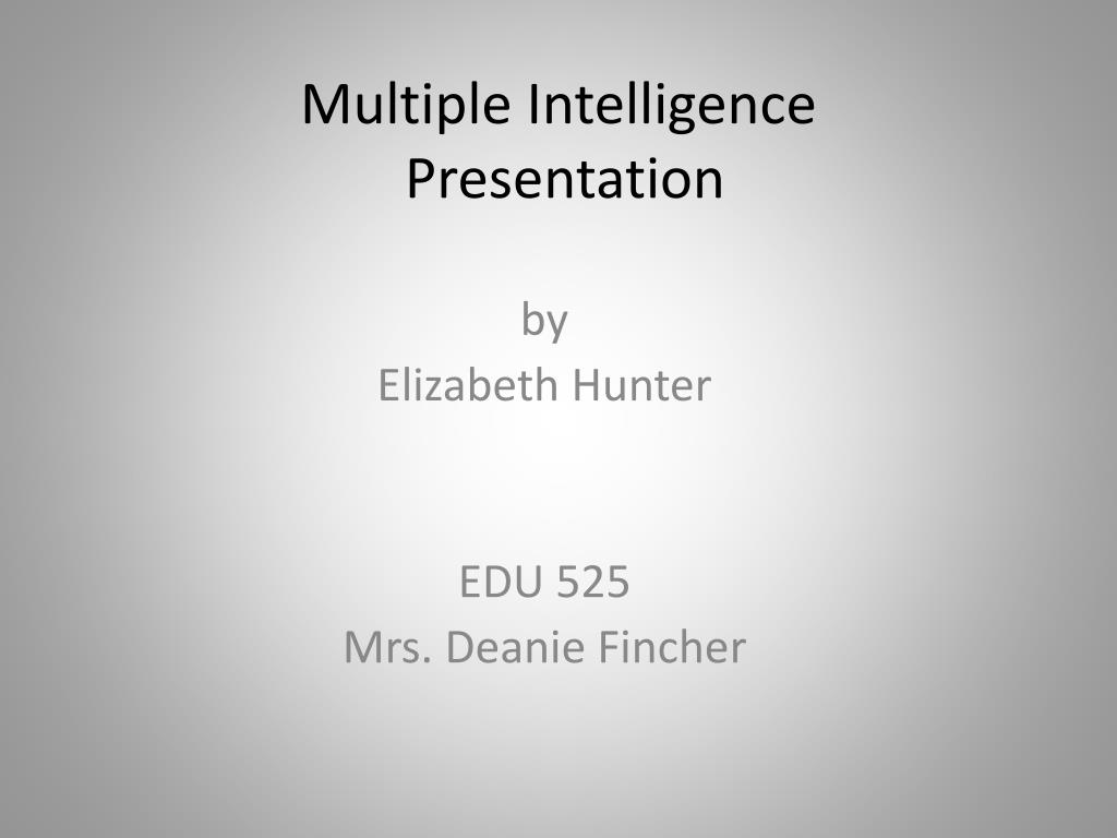PPT - Multiple Intelligence Presentation PowerPoint Presentation, free ...