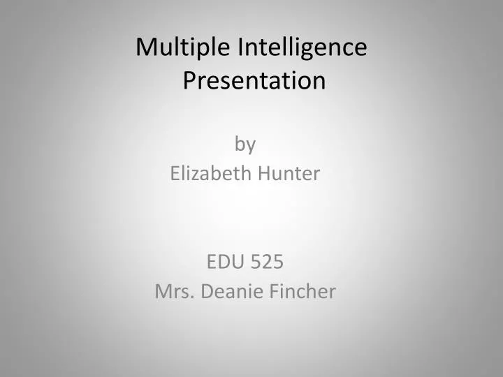 multiple intelligence presentation