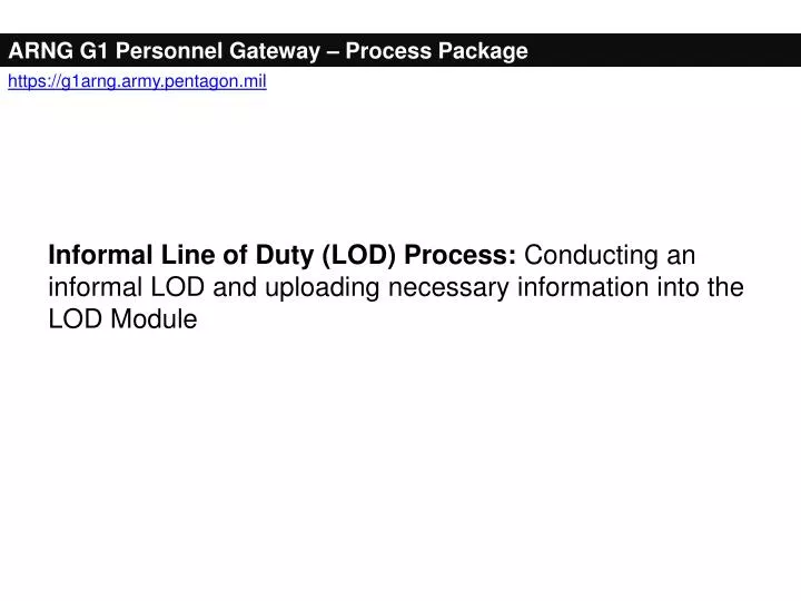 arng g1 personnel gateway process package