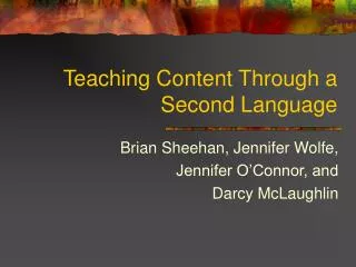 Teaching Content Through a Second Language