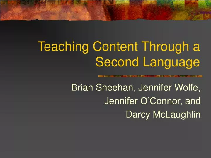 teaching content through a second language