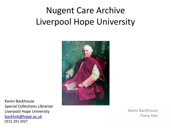 nugent care archive liverpool hope university