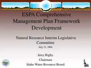 ESPA Comprehensive Management Plan Framework Development