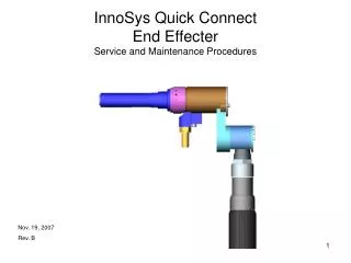 InnoSys Quick Connect End Effecter Service and Maintenance Procedures