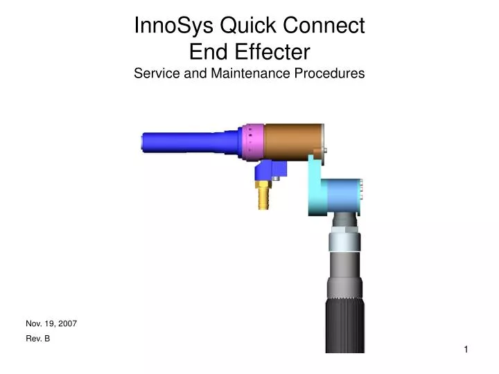 innosys quick connect end effecter service and maintenance procedures