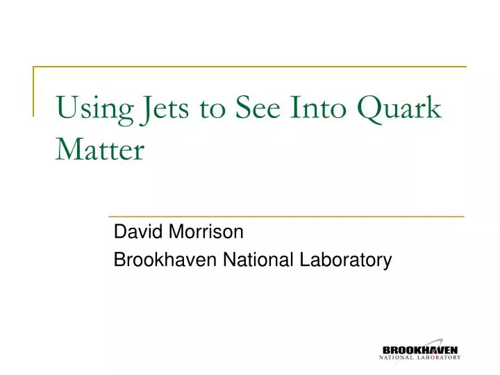 using jets to see into quark matter
