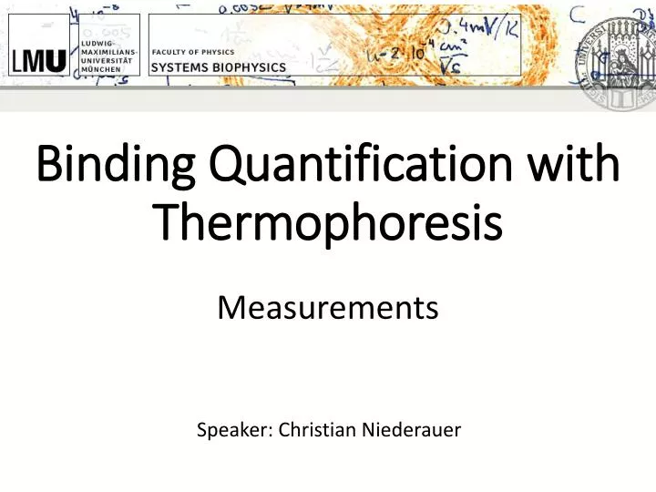 binding quantification with thermophoresis