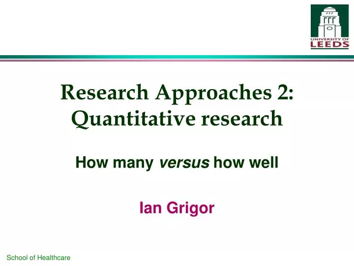 research approaches 2 quantitative research