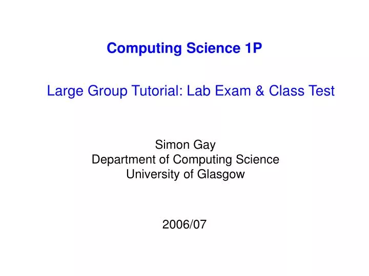 computing science 1p