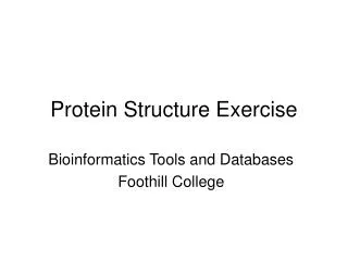 Protein Structure Exercise