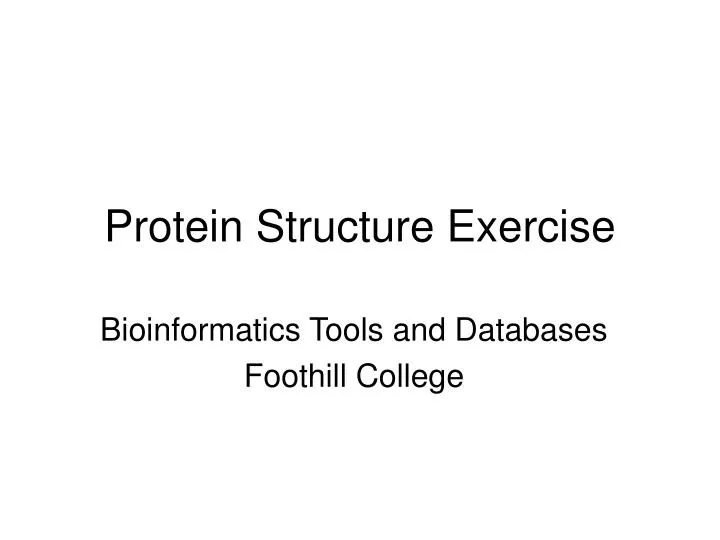 protein structure exercise