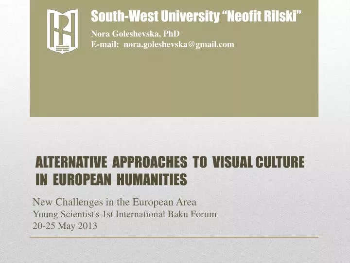 alternative approaches to visual culture in european humanities