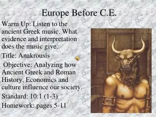 Europe Before C.E.