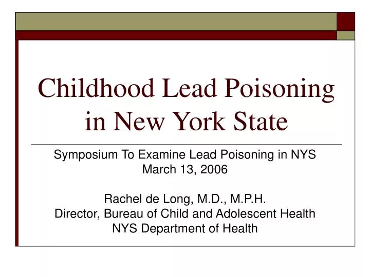 childhood lead poisoning in new york state