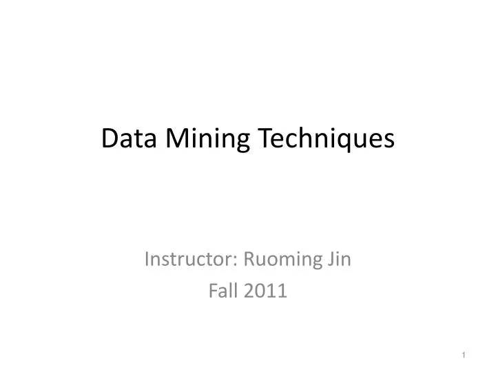 data mining techniques