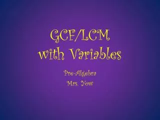gcf lcm with variables