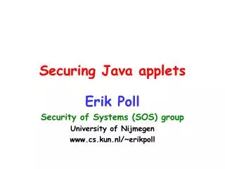 Securing Java applets