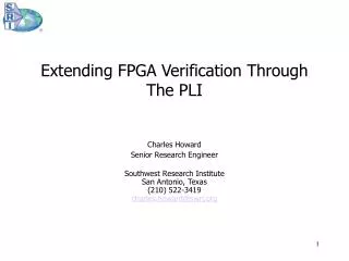 Extending FPGA Verification Through The PLI