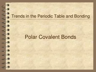 Polar Covalent Bonds