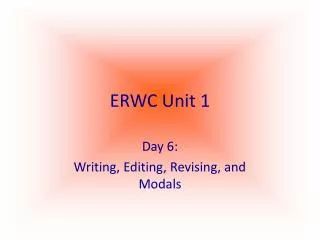 ERWC Unit 1
