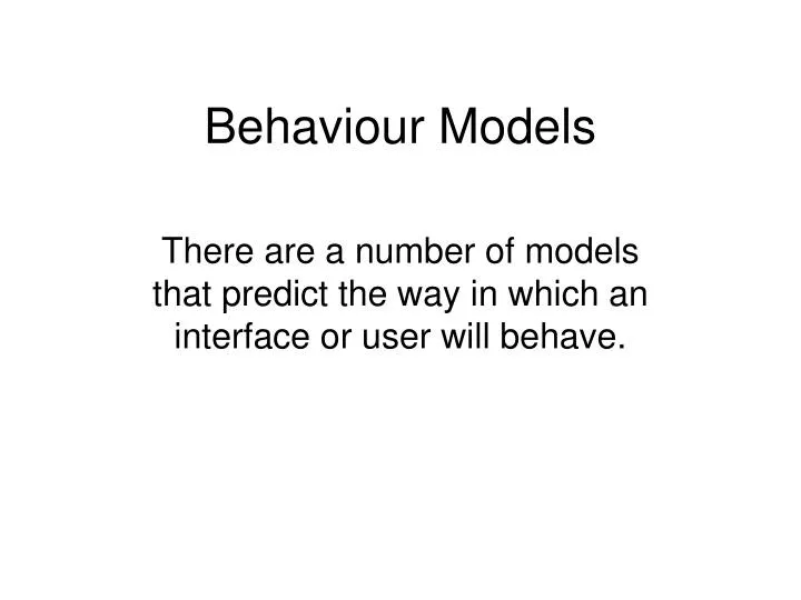 behaviour models