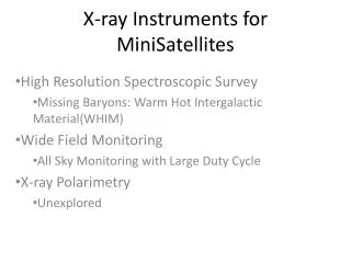 X-ray Instruments for MiniSatellites