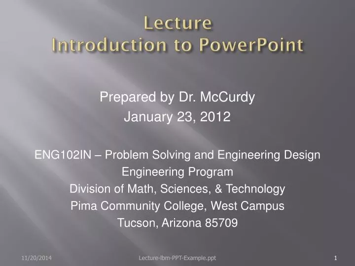 lecture introduction to powerpoint