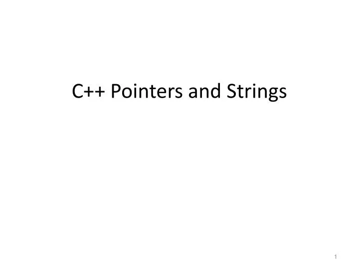c pointers and strings