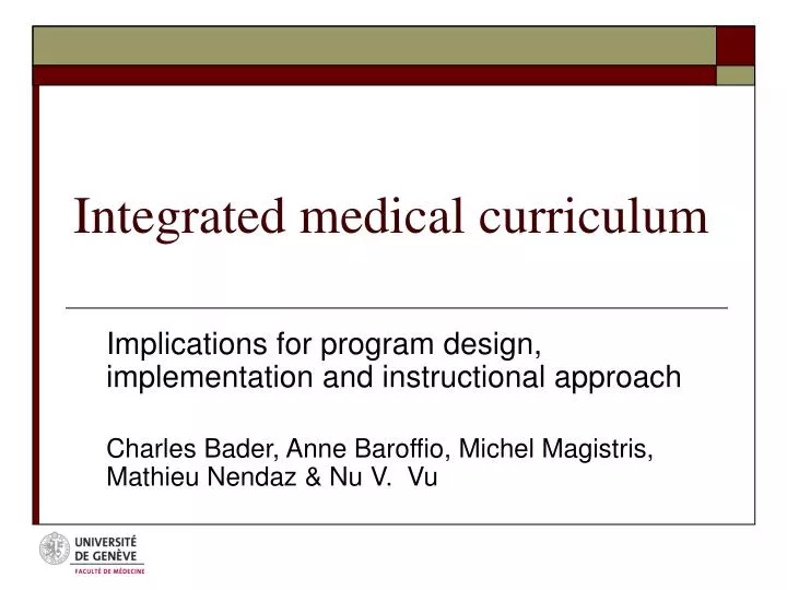 integrated medical curriculum