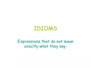 idioms