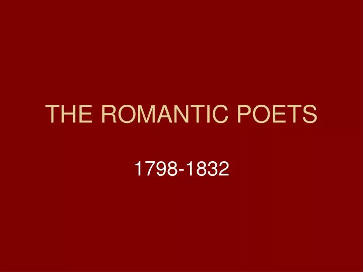 the romantic poets