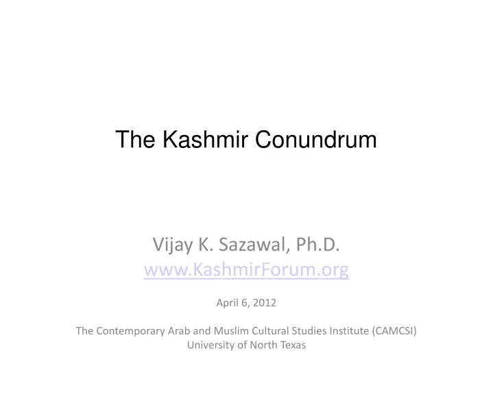 the kashmir conundrum