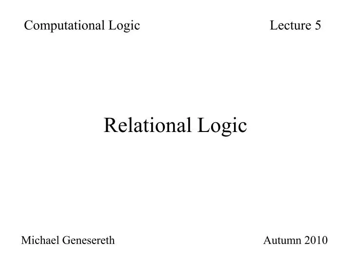relational logic