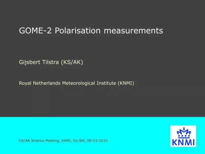 gome 2 polarisation measurements