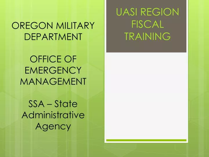 oregon military department office of emergency management ssa state administrative agency