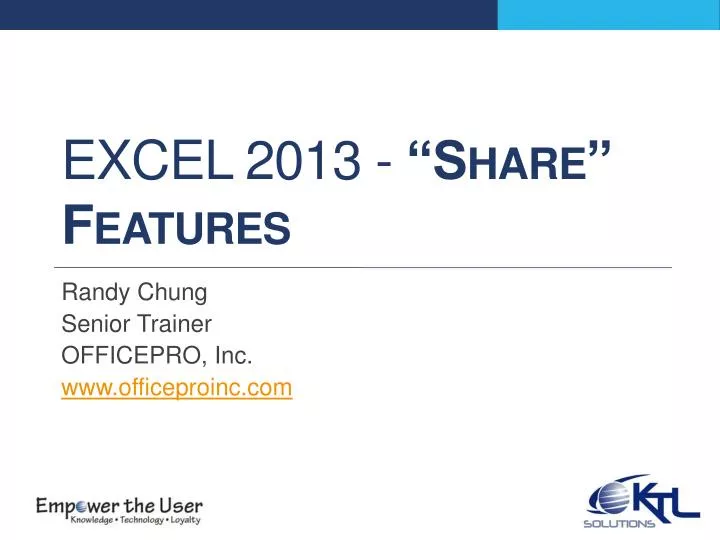 excel 2013 share features