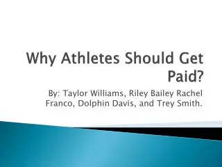 Why Athletes Should Get Paid?