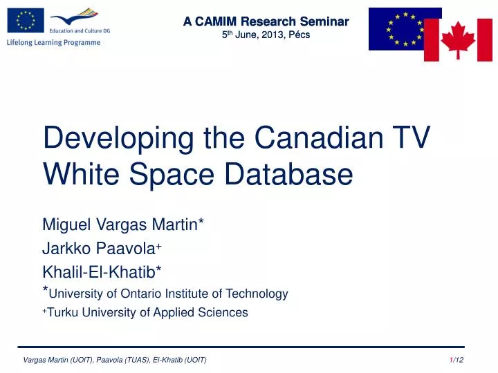 developing the canadian tv white space database