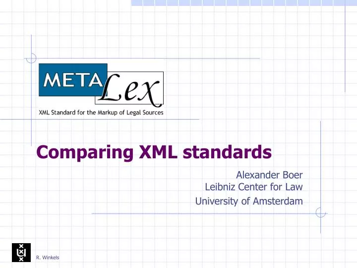 comparing xml standards